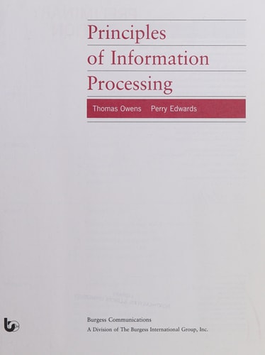 Principles of Information Processing