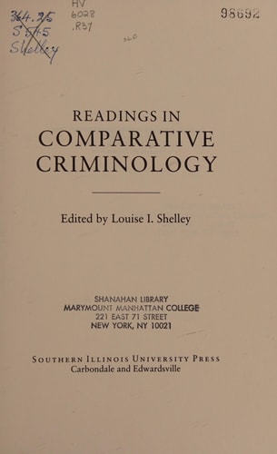 Readings in Comparative Criminology