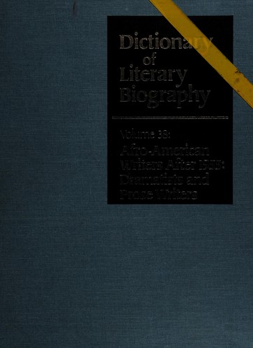 Afro-American Writers After 1955: Dramatists and Prose Writers (Dictionary of Literary Biography)