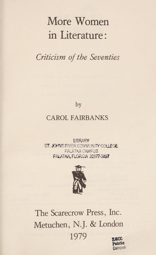 More Women in Literature: Criticism of the Seventies