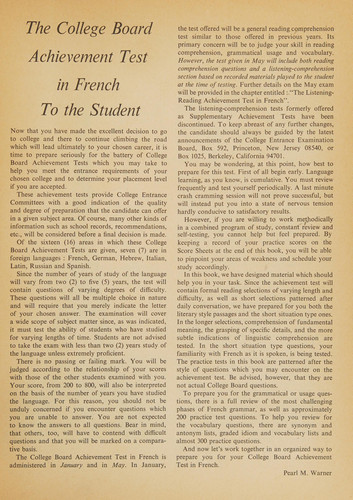 How to Prepare for College Board Achievement Tests: French