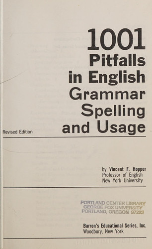 1001 Pitfalls in English Grammar