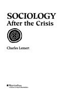 Sociology After The Crisis