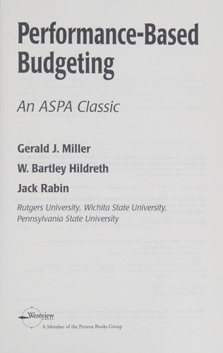 Performance Based Budgeting