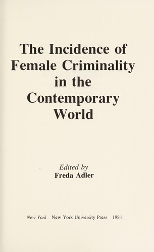 The Incidence of Female Criminality in the Contemporary World