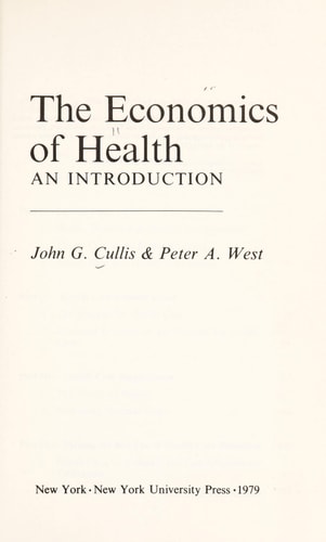 The Economics of Health An Introduction