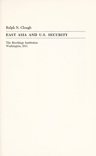 East Asia and U.S. Security