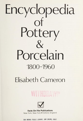 Encyclopedia of Pottery & Porcelain, 1800-1960