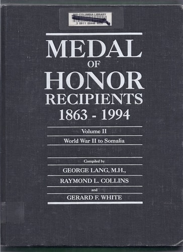 Medal of Honor Recipients, 1863-1994