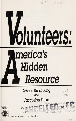 Volunteers : America's Hidden Resource
