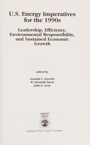 U.S. Energy Imperatives for the 1990s