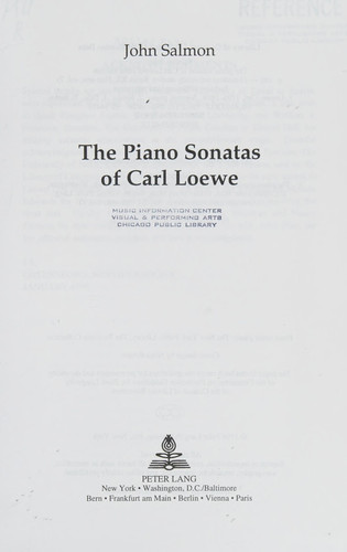 The Piano Sonatas of Carl Loewe (American University Studies)