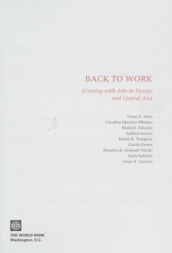Back to Work Growing with Jobs in Europe and Central Asia