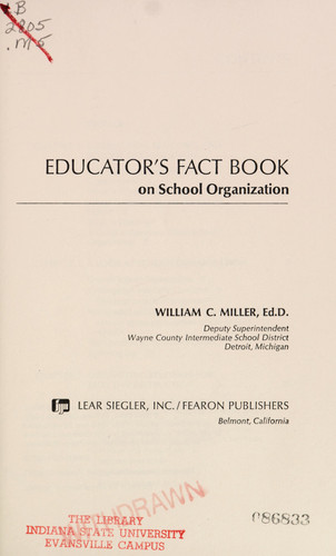 Educator's Fact Book on School Organization