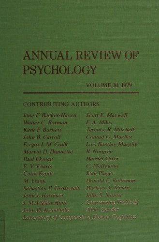 Annual Review of Psychology Volume 30, 1979