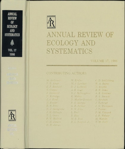 Annual Review of Ecology and Systematics
