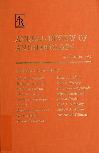Annual Review of Anthropology: 1989