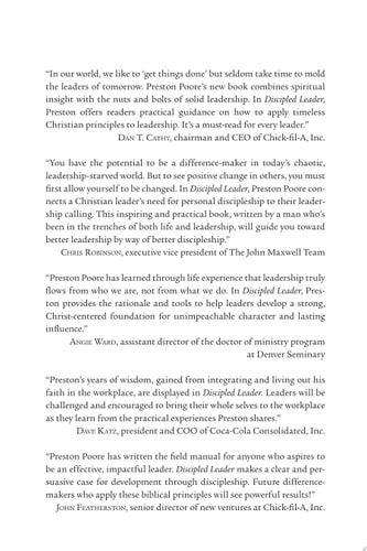 Discipled Leader Inspiration from a Fortune 500 Executive for Transforming Your Workplace by Pursuing Christ