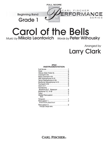 CAROL OF THE BELLS CONCERT BAND/HARMONIE/FANFARE