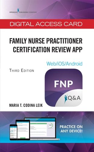 Family Nurse Practitioner Certification Review App - Includes All Content From the Book! - Digital Access Card for Highly-Rated ANCC and AANP Exam Book App - 725 Practice Questions