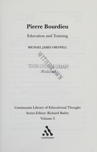 Pierre Bourdieu: education and training