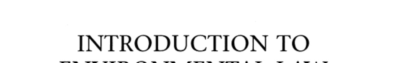 Introduction to Environmental Law