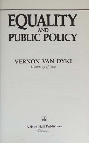 Equality and Public Policy