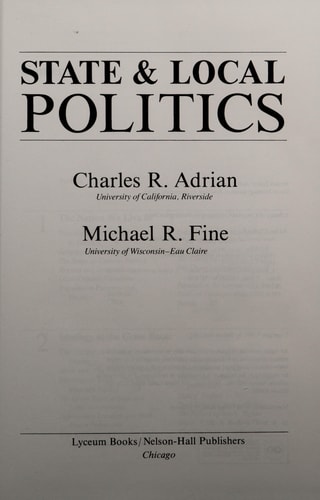 State and Local Politics