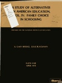 A Study of Alternatives in American Education Prepared for the National Institute of Education