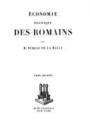Economie Politique des Romains. 2 Volumes