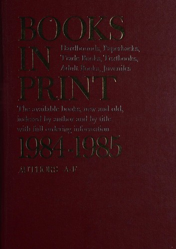 Books in Print, 1984-1985