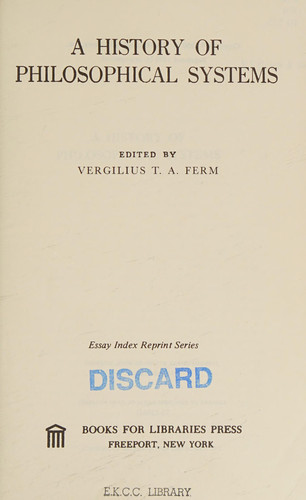 A History of Philosophical Systems