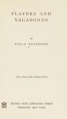 Players and vagabonds (Short story index reprint series)