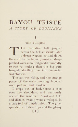 Bayou Triste; A Story of Louisiana (The Black Heritage Library Collection)