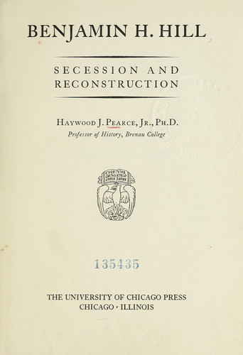 Benjamin H. Hill, secession and reconstruction