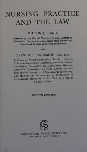 Nursing Practice and the Law
