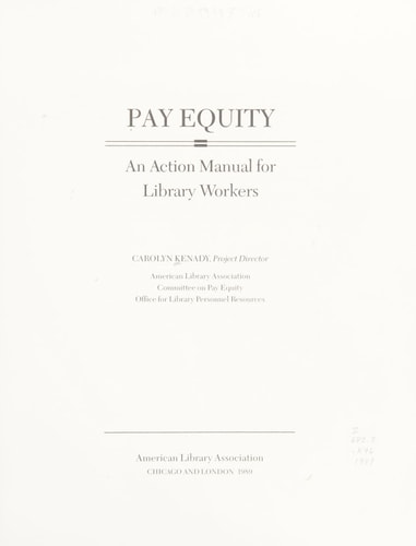 Pay Equity: An Action Manual for Library Workers