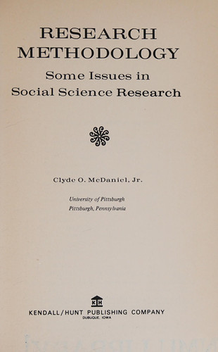Research methodology; some issues in social science research