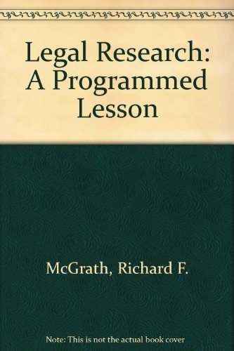 Legal Research: A Programmed Lesson