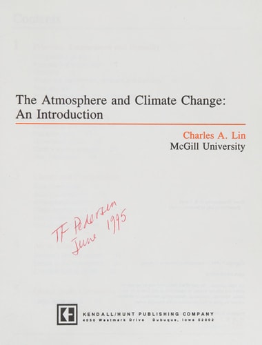 The Atmosphere and Climate Change: An Introduction