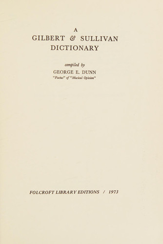 A Gilbert & Sullivan dictionary