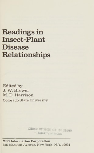 Readings in Insect-plant Disease Relationships