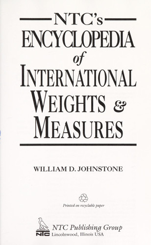 Ntc's Encyclopedia of International Weights & Measures