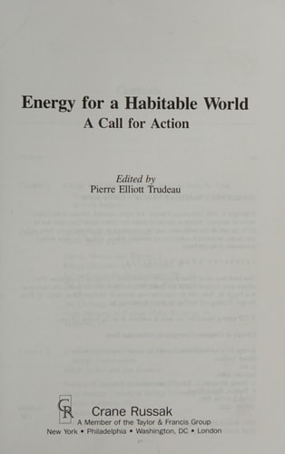 Energy for a Habitable World A Call for Action