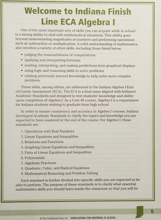 indiana finish line eca (algebra 1)