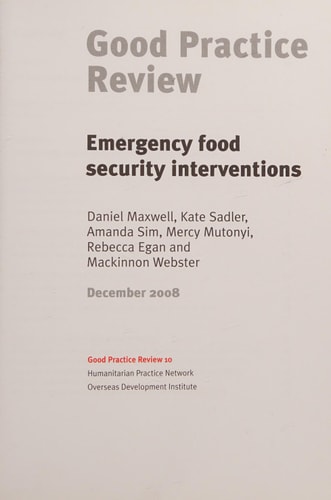 Emergency Food Security Interventions