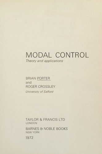 Modal Control: Theory and Applications