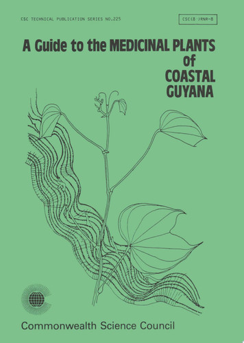 A guide to the medicinal plants of coastal Guyana