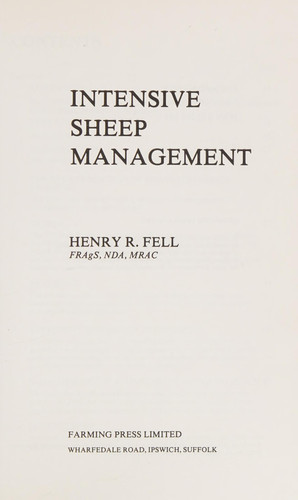 Intensive Sheep Management