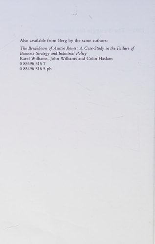 The Breakdown of Austin Rover A Case-study in the Failure of Business Strategy and Industrial Policy